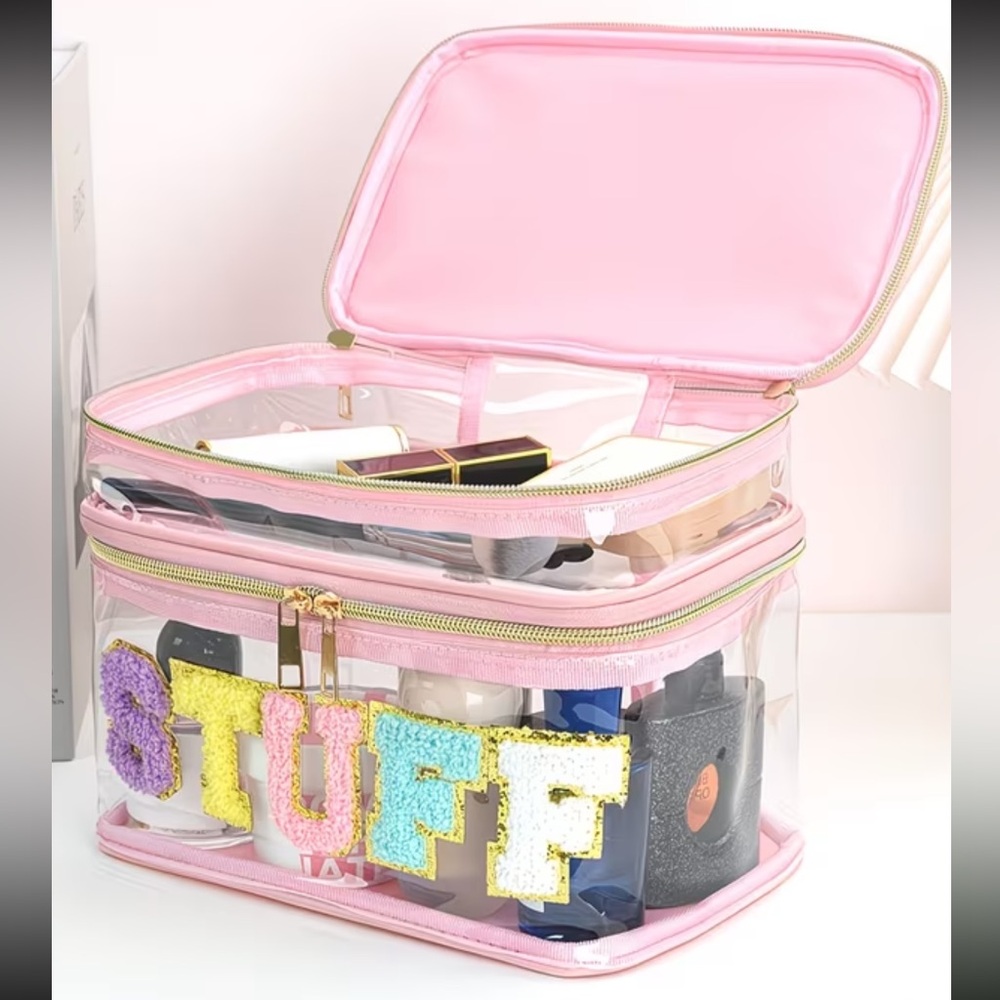 Large Capacity Double-Tier Transparent Makeup Bag - image 4